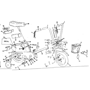 Power Ped 10-Inch 1 Diagram and Parts List for 2001  Power Wheels Ride-On Cars